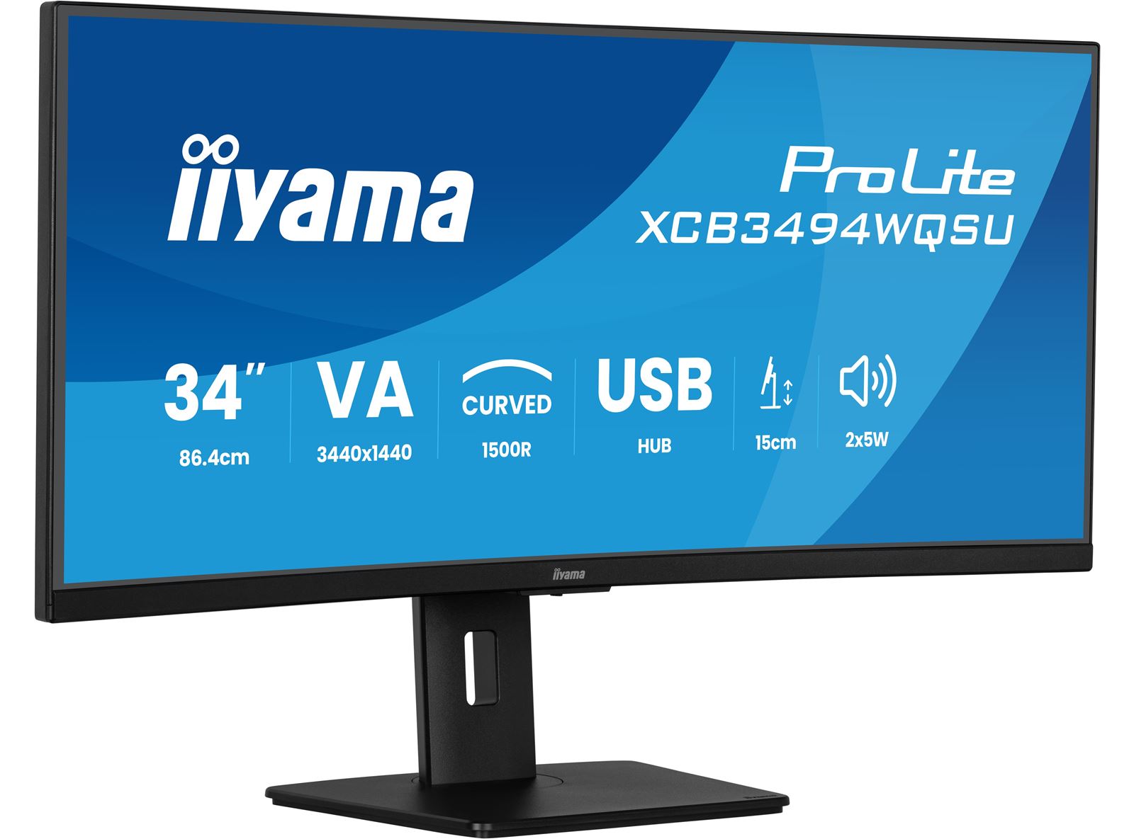 Monitor iiyama ProLite XCB3494WQSU-B1, 34", UWQHD VA Curved, 120Hz, 0.4ms, 2xHDMI+DP+USB - Zezë 2