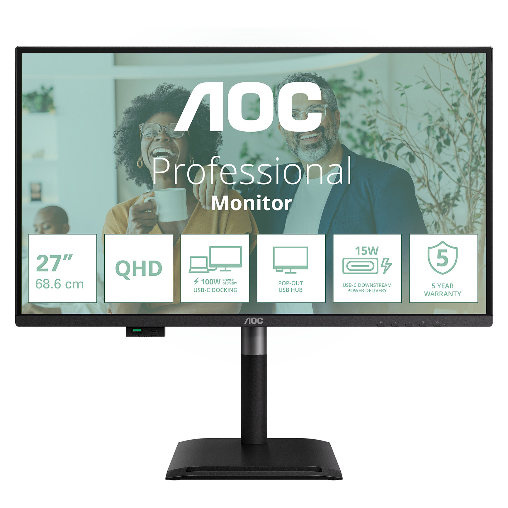 Monitor AOC 24E4CV, 23.8", Full HD IPS, 120Hz, 4ms, HDMI + DP + USB-C - Zezë 3