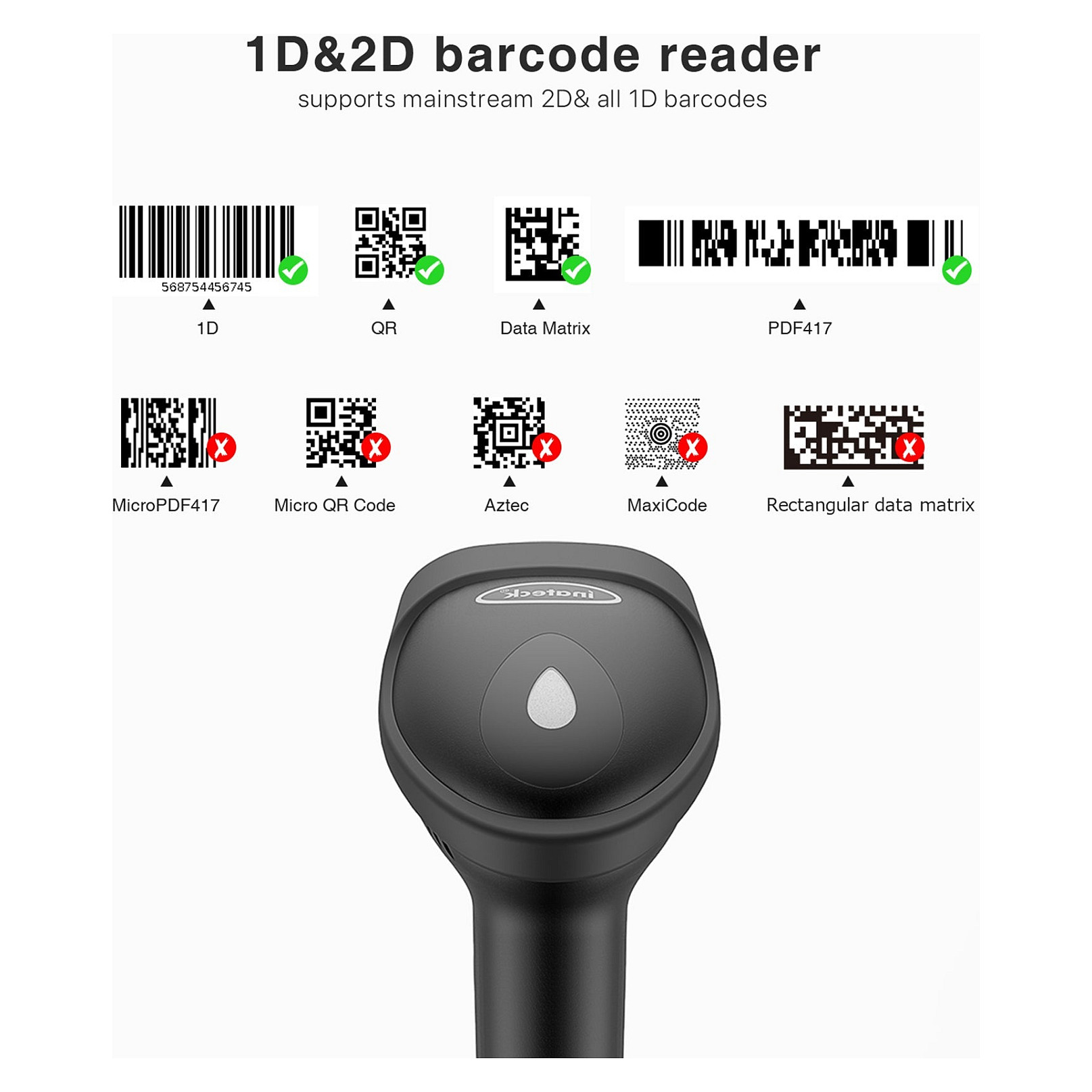 Skaner Inateck BCST-50 Barcode - Zezë/Verdhë thumbnail 2
