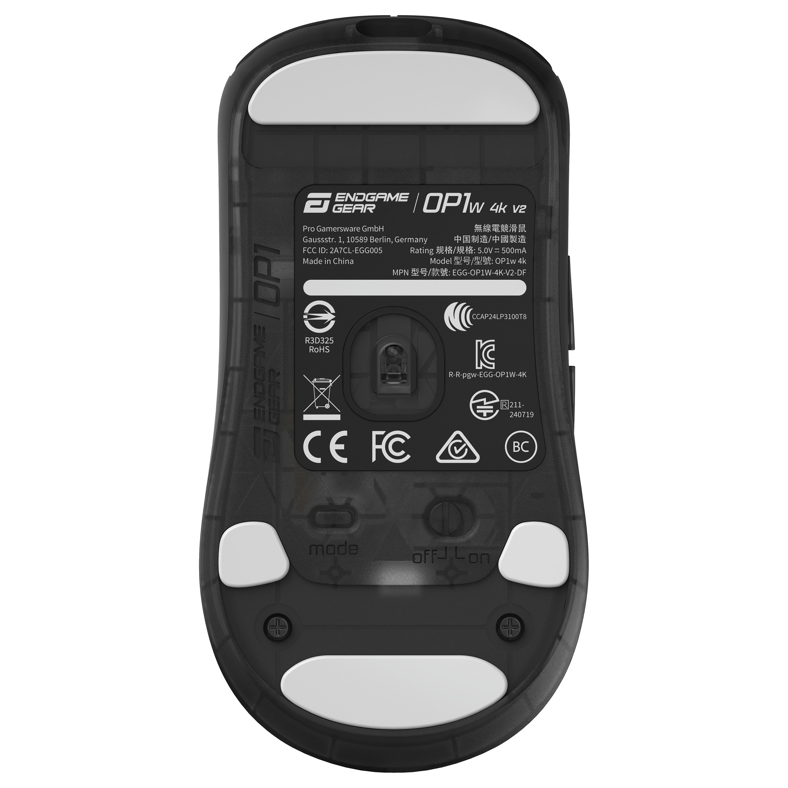Maus Gaming Endgame Gear OP1w 4K v2 / Wireless / PixArt PAW3950 / 30.000 DPI / 4000Hz / 7 Butona / 2.4 GHz - Zezë 9