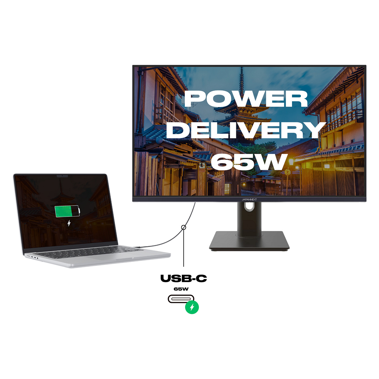Monitor JAPANNEXT JN-IPS27FHDR-C65W-HSP, 27", FHD IPS, 100Hz, 8ms, HDMI+DP+USB-C - Zezë 4