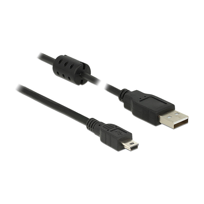 Kabllo USB DeLOCK 84916, USB 2.0 A në Mini-B, 5m - Zezë