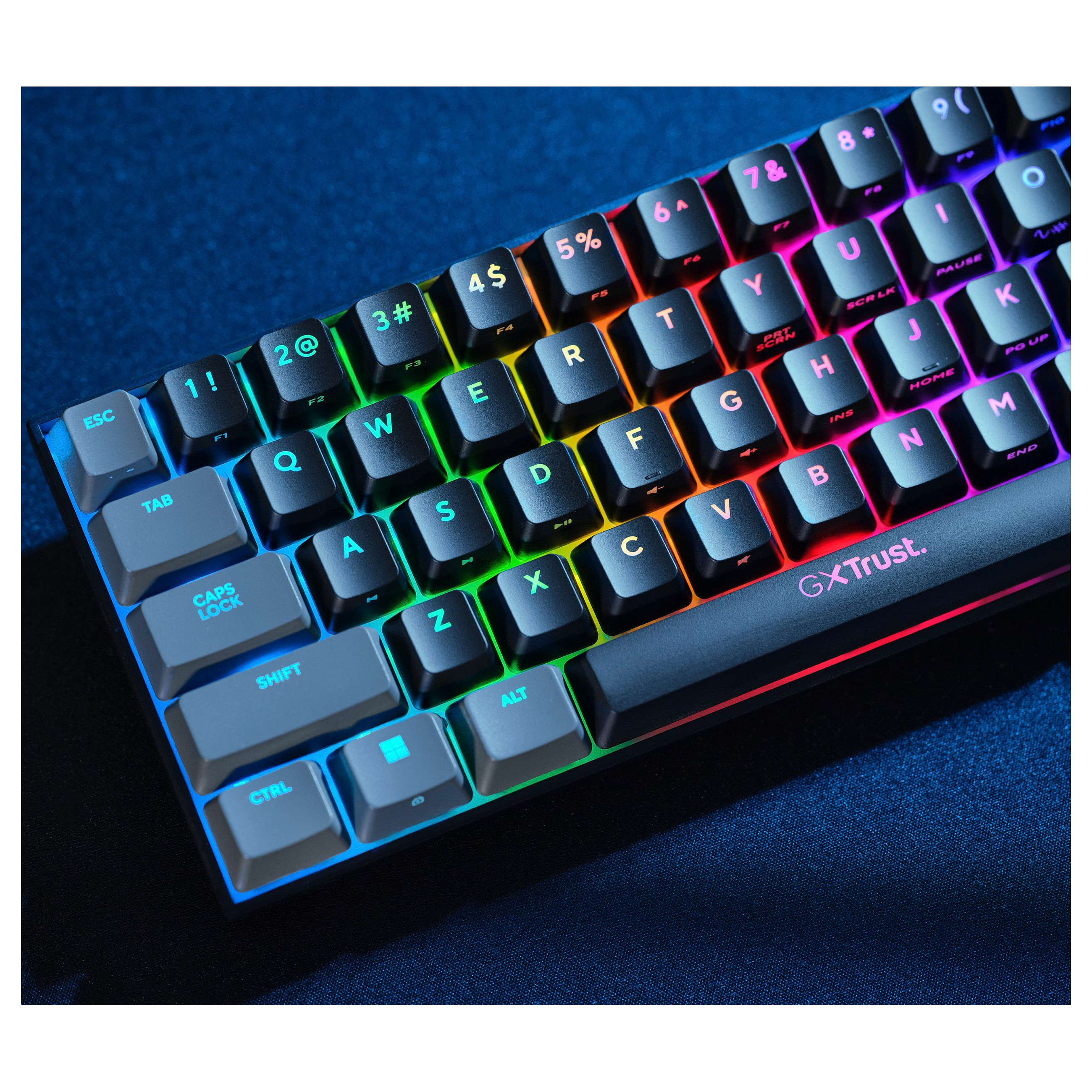 Tastierë Gaming Trust GXT 867 Acira / Wired / QWERTZ / Mekanike / RGB LED / 60% / 61 Taste - Zezë/Gri 8