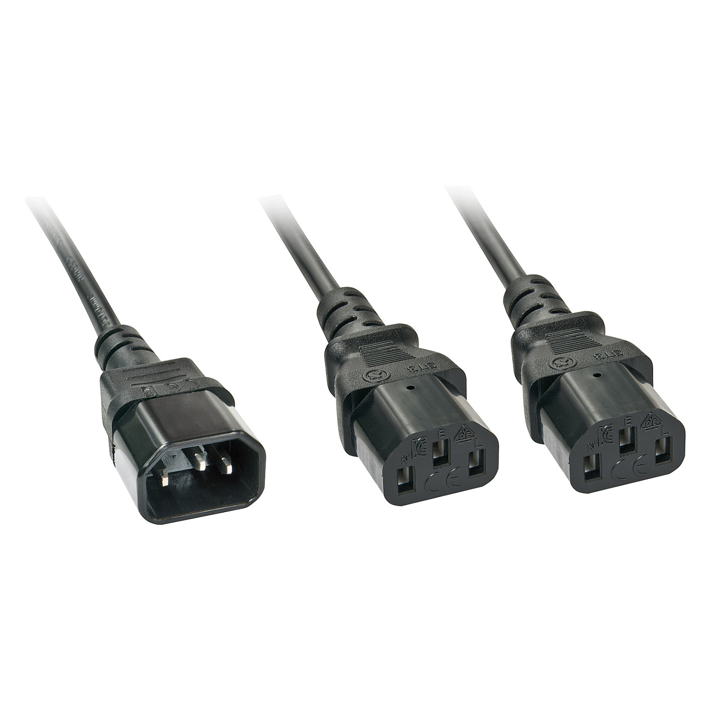 Kabllo për Furnizim me Energji Lindy 30047, Schuko CEE 7/7 në 1x IEC C13 dhe 1x IEC C5, 2 m, 10 A / 2.5 A, 250 V – Zezë 4