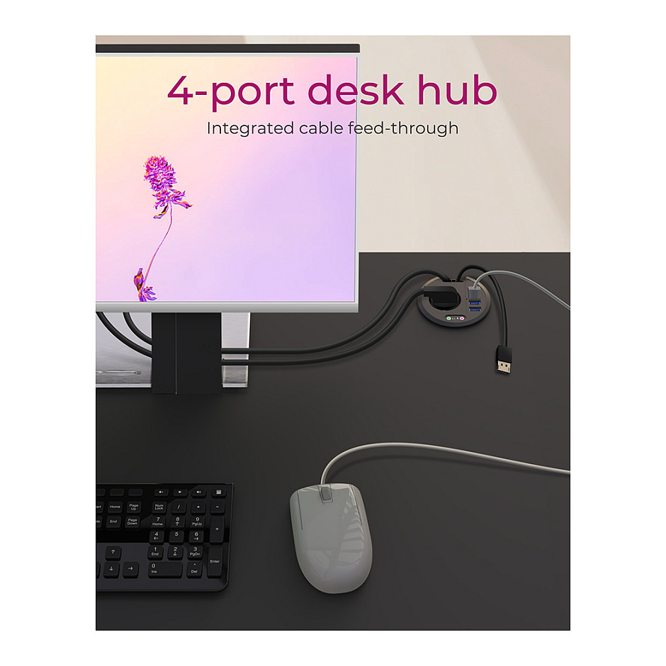 Hubs ICY BOX IB-HUB1430, USB 3.2 Gen 1, 4x USB-A, 2x Audio 3,5mm, Prizë 230V - Zezë 8