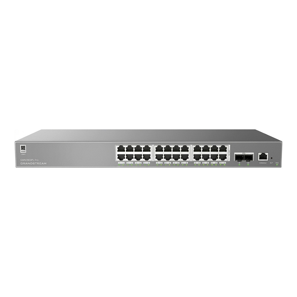 Grandstream GWN7803PL Pro L2++ Managed Switch | 24x Gigabit PoE+ + 2x SFP+ | 250W