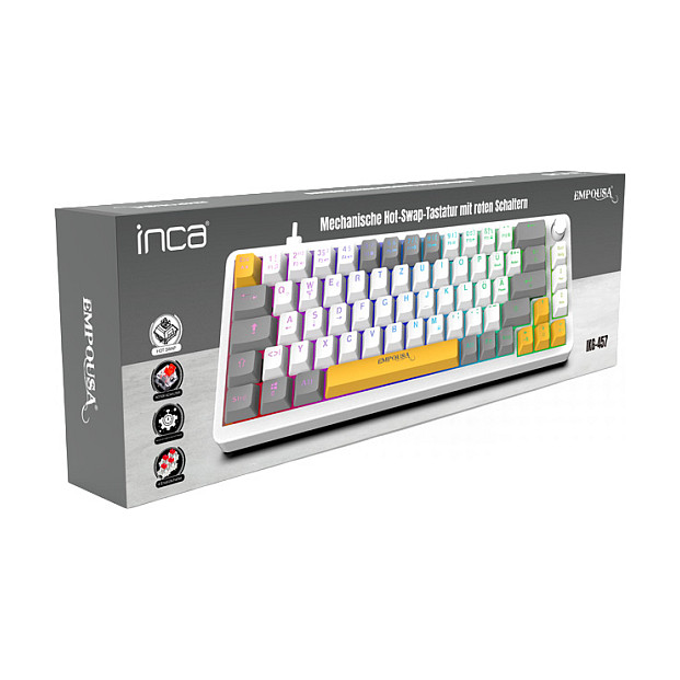 Tastierë Gaming Inca IKG-457 / Wired / QWERTY / Mekanike / 65% / 68 Taste / USB - Bardhë 4