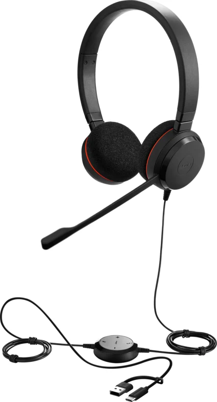 Kufje me kabllo Jabra Evolve 20 / USB-C / Business Headset / Mikrofon / On-Ear – Zezë 3