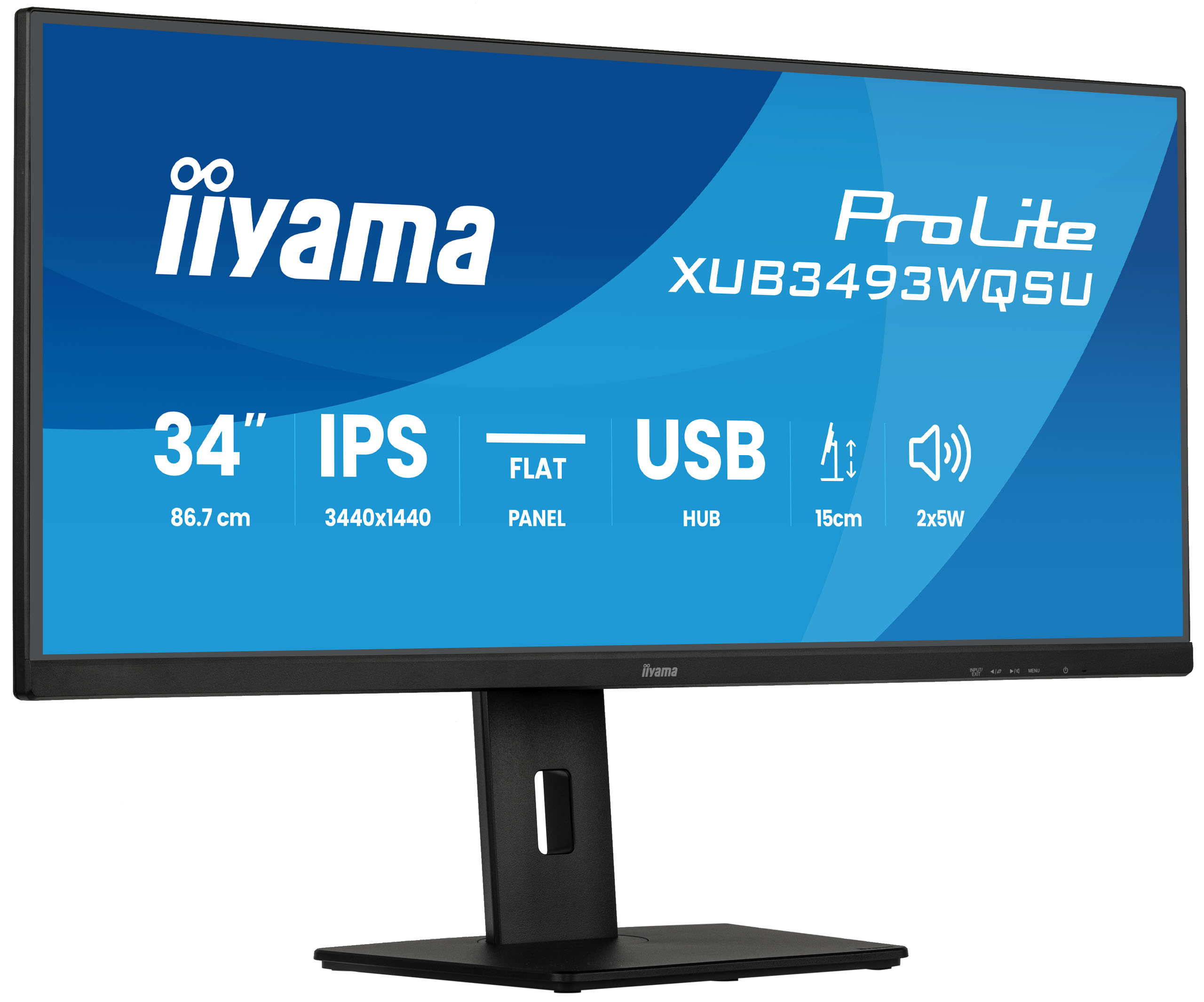 Monitor iiyama ProLite XUB3493WQSU-B6, 34", UWQHD IPS, 120Hz, 1ms, 2xHDMI+DP+USB - Zezë 2