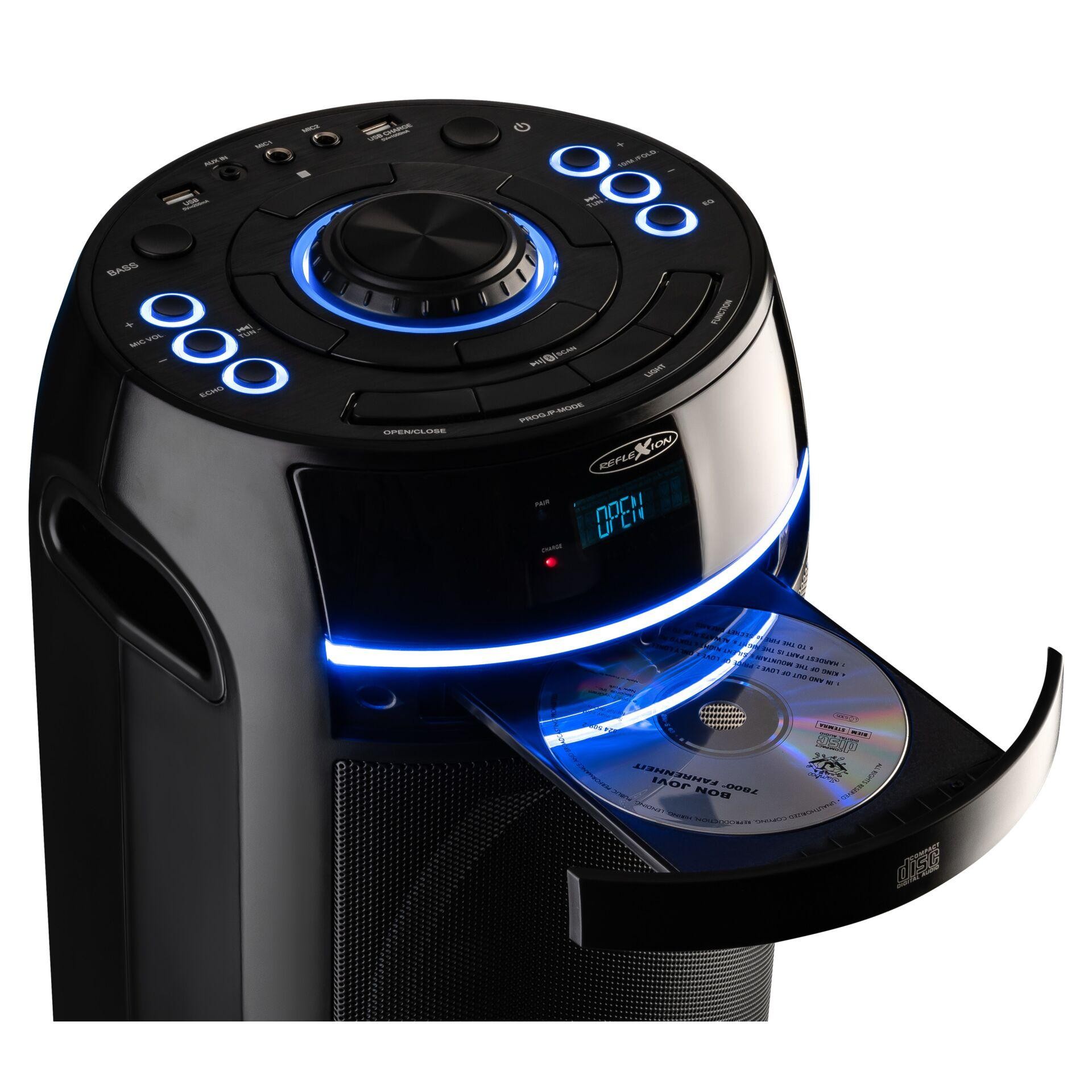 Altoparlant Reflexion PS10BTCD, 480W, Bluetooth 5.0, CD, USB, AUX, FM Radio, Karaoke, LED - Zezë 4