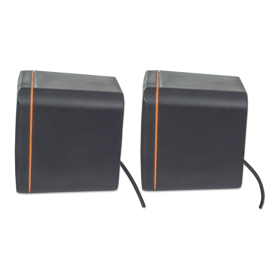 Altoparlantë Manhattan 2600 Series, 2.0, 6W RMS, USB, 3.5mm - Zezë/Portokalli 4