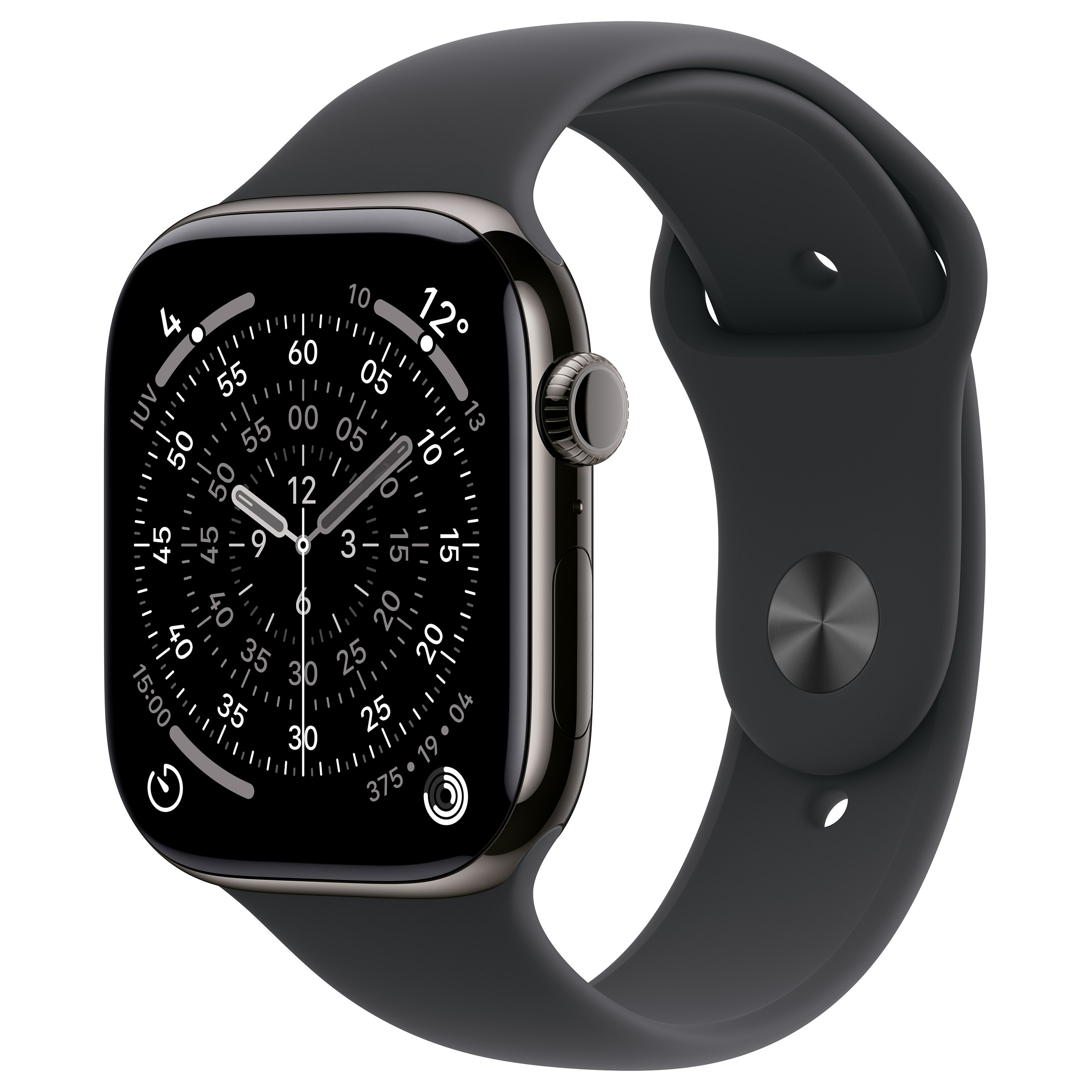 Apple Watch Series 11 / 46mm / Cellular / Titanium Slate Case with Black Sport Band - M/L