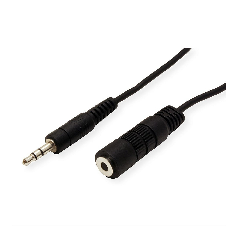 Kabllo Audio ROLINE 11.09.4353, 3.5 mm stereo mashkull në 3.5 mm stereo femër, 3 m - Zezë 2