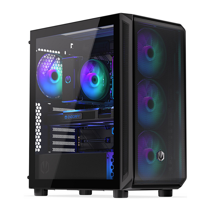 Kasë PC ENDORFY Arx 500 ARGB / ATX / ITX / Micro ATX / 4x 140mm ARGB Fan / SSD 2.5" / HDD 2.5"/3.5" - Zezë