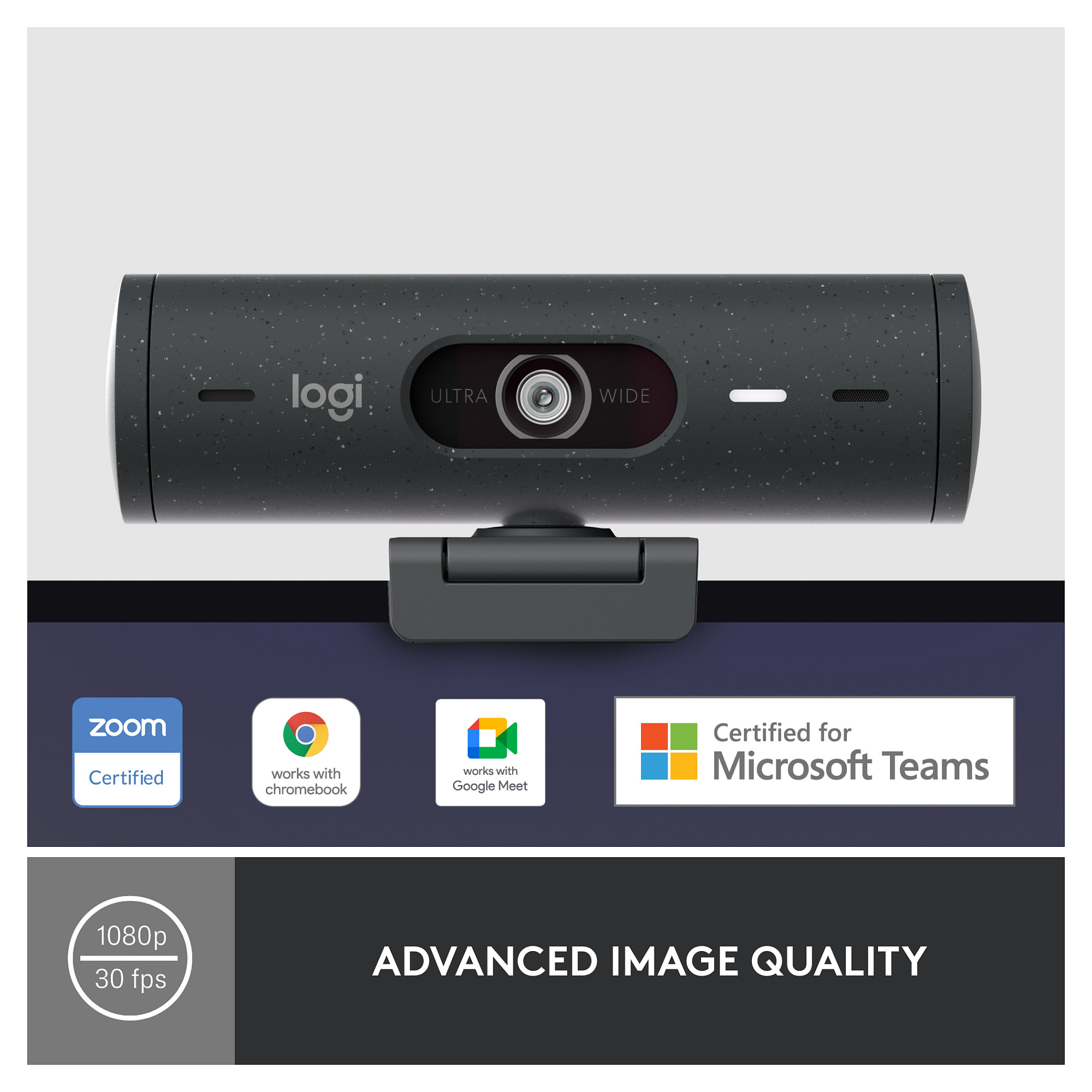 Webcam Logitech BRIO 500 1920 x 1080 4 MP 60 fps grafit 10
