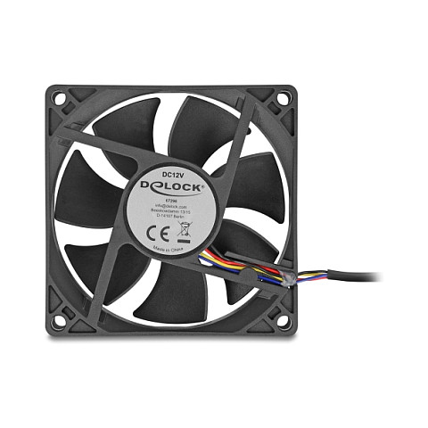 Ftohës për Kasë DeLOCK 67296 / 80mm / 3000 RPM / PWM – Zezë