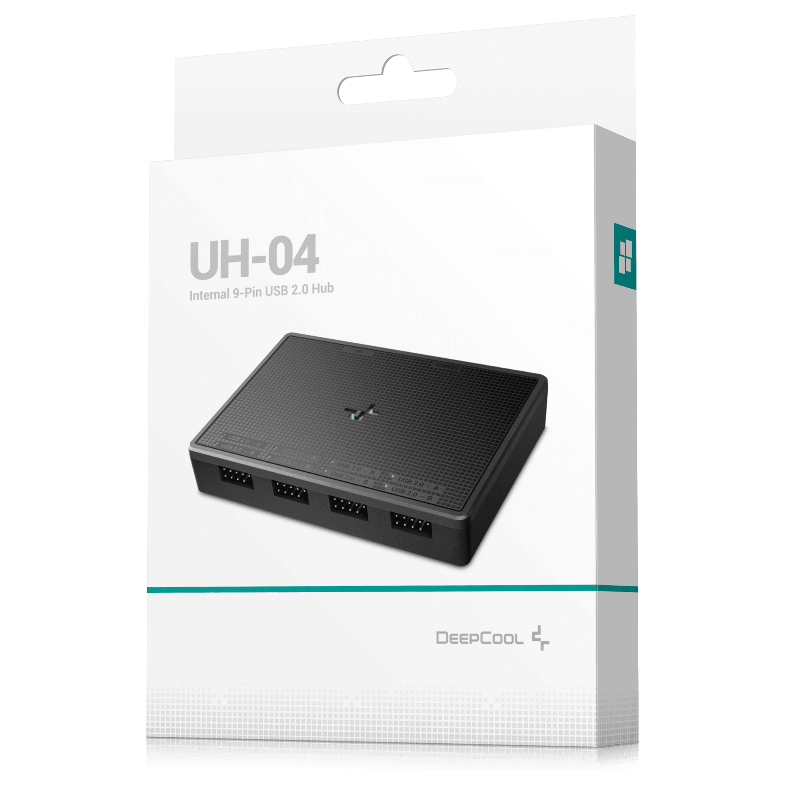 Hub USB i Brendshëm DeepCool UH-04, 1x USB 2.0 9-pin në 4x USB 2.0 9-pin, Furnizim me Energji USB-C, Montim Magnetik dhe me Vida – Zezë 4