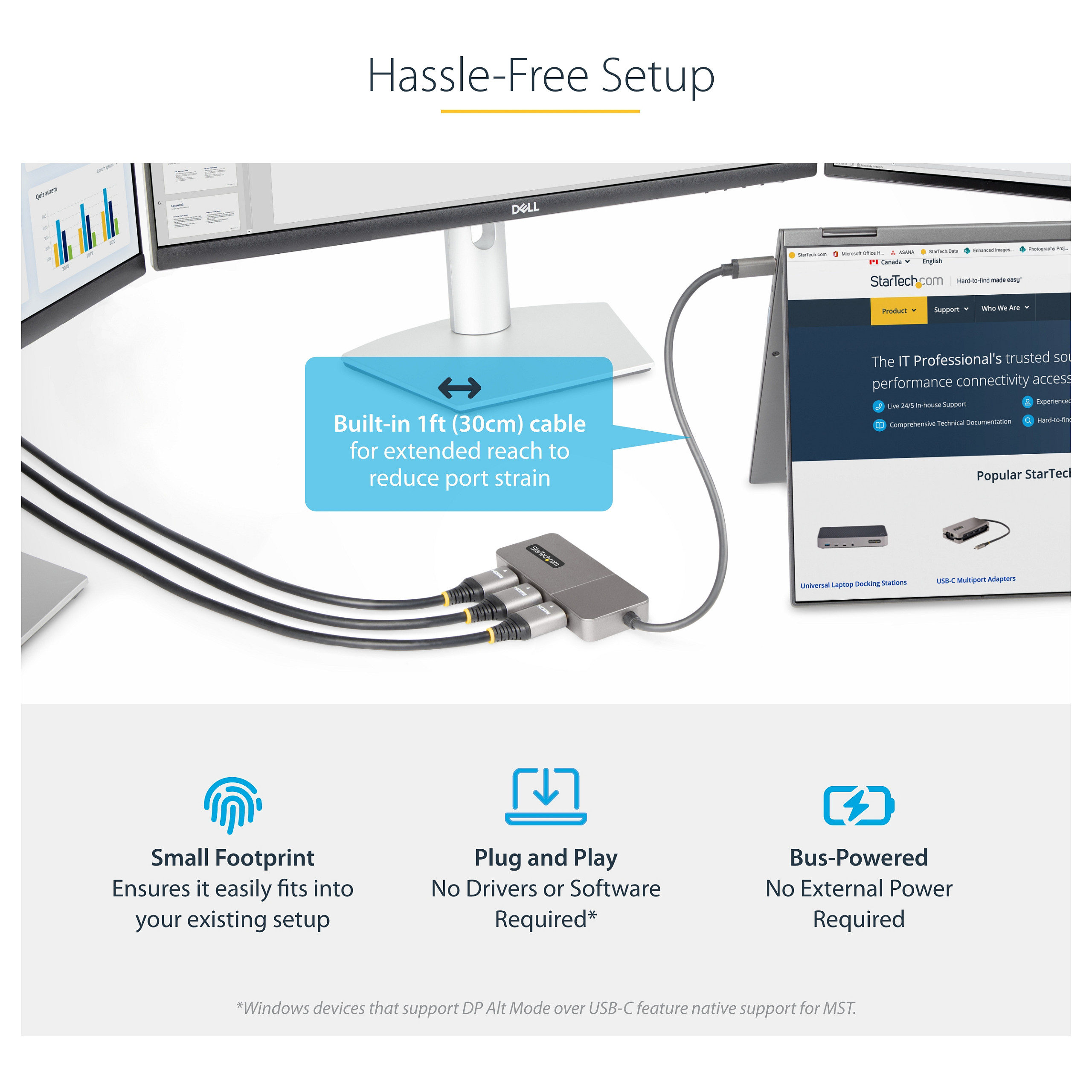 Adapter Grafik StarTech.com MST14CD123HD, USB-C në 3x HDMI 2.0, 4K UHD 60Hz, MST, HDR – Gri 8