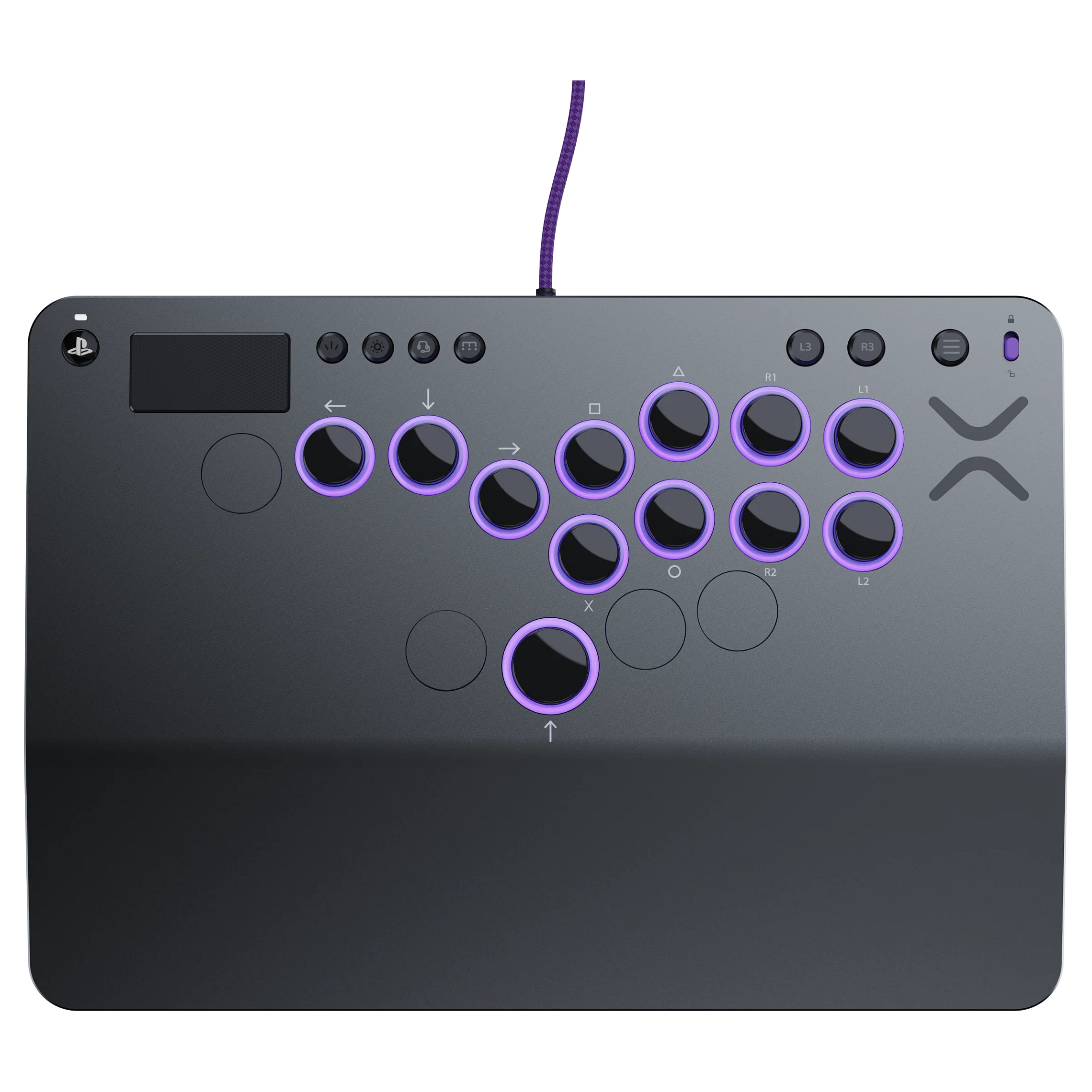 Kontroller për Sony Turtle Beach Victrix Pro KO Fight Stick / Leverless / Wired / USB-C / 16 Butona / Cherry MX Speed Silver / PS5, PS4, PC – Gri