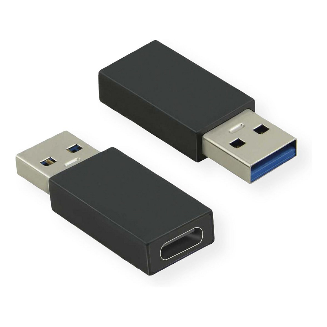 Adapter VALUE 12.99.2998, USB 3.2 Gen 1, USB-A Mashkull në USB-C Femër, 5 Gbps - Zezë 2