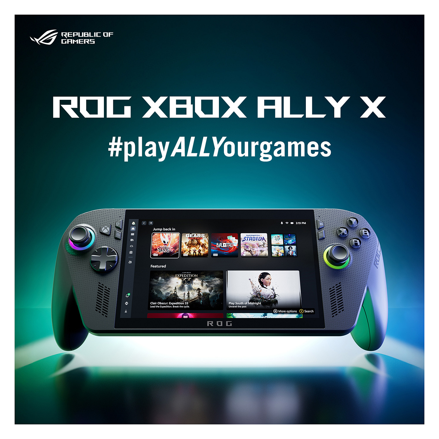 Konzolë Portative Gaming ASUS ROG Xbox Ally X / RC73XA-NH011W / Ryzen AI Z2 Extreme / 24 GB / 1 TB SSD / 7" FHD / 120 Hz / Windows 11 – Zezë 10