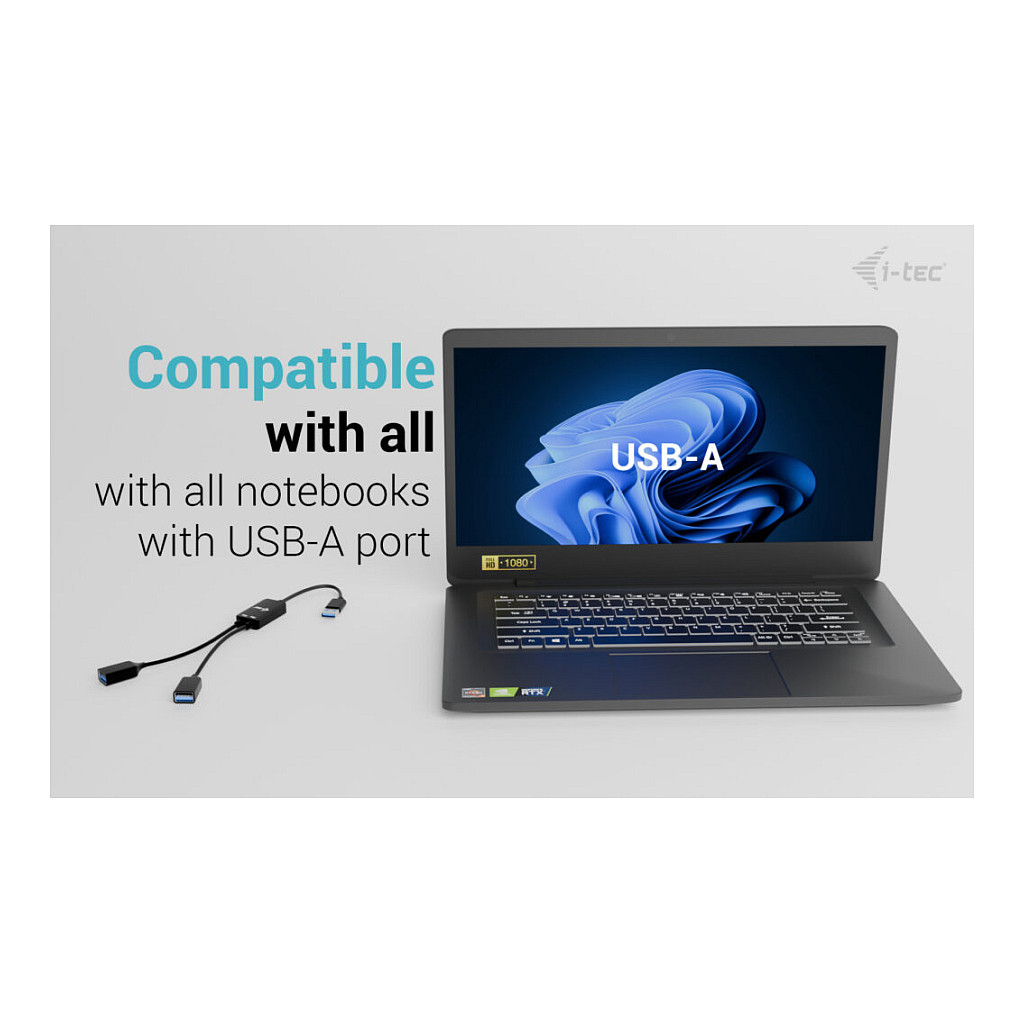 Hub USB i-tec U3CBLHUB2A, USB-A, 2x USB-A, USB 3.2 Gen 1, 5Gbps, Kabllo 10cm - Zezë 8