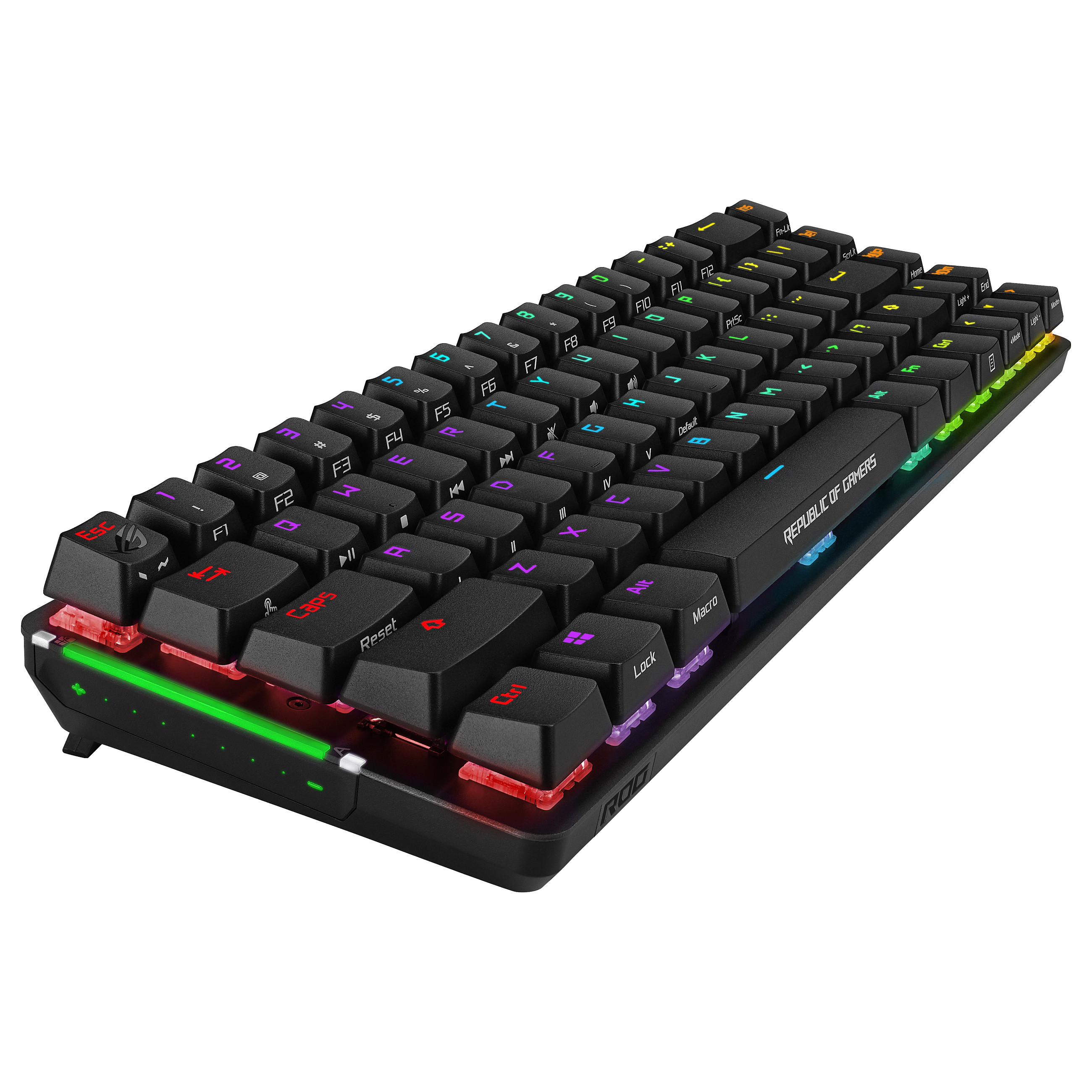 Tastierë Gaming ASUS ROG Falchion / Wired / 65% / Cherry MX RGB Red / USB + RF Wireless 2.4 GHz / AZERTY FR / RGB - Zezë 5