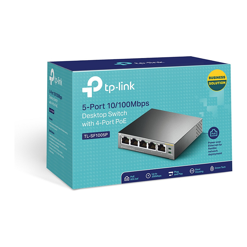 TP-Link TL-SF1005P 5-Port Fast Ethernet PoE+ Switch Desktop 67W thumbnail 5