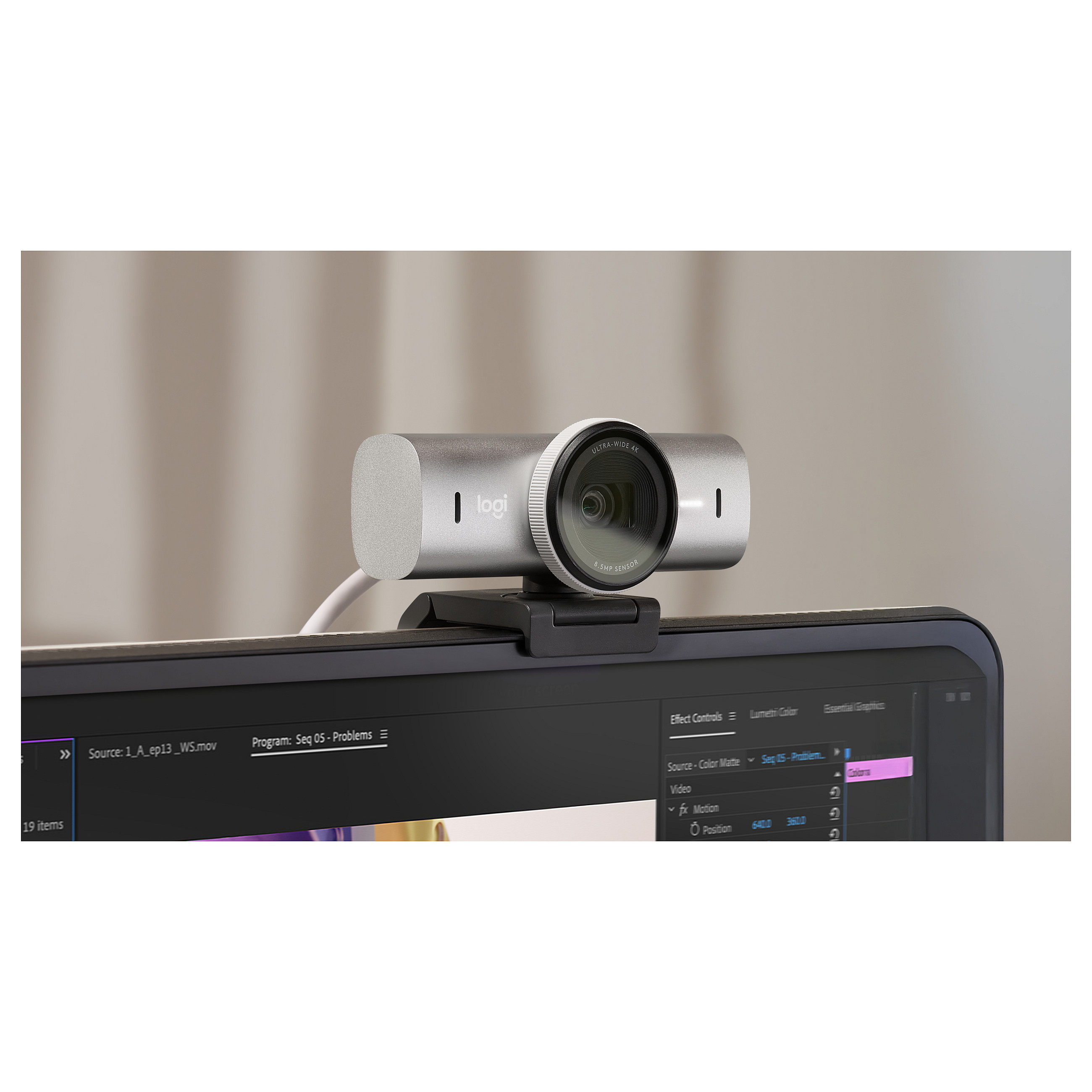 Webcam LOGITECH MX BRIO 3840 x 2160 pixels. 4K Ultra HD. 30 fp / Hiri 7