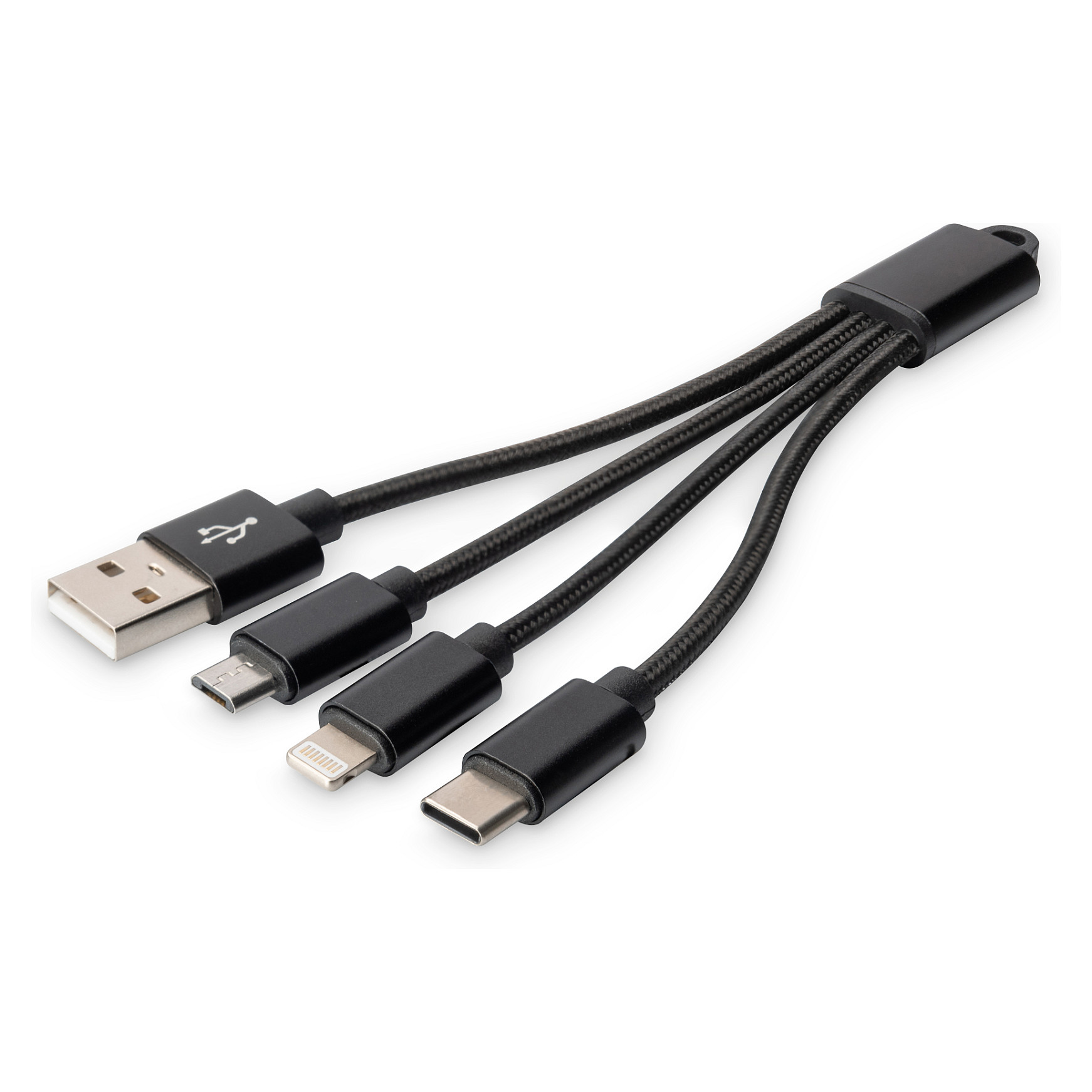 Adapter DIGITUS 3‑in‑1 Charging Cable USB‑A to Lightning + Micro USB + USB‑C
