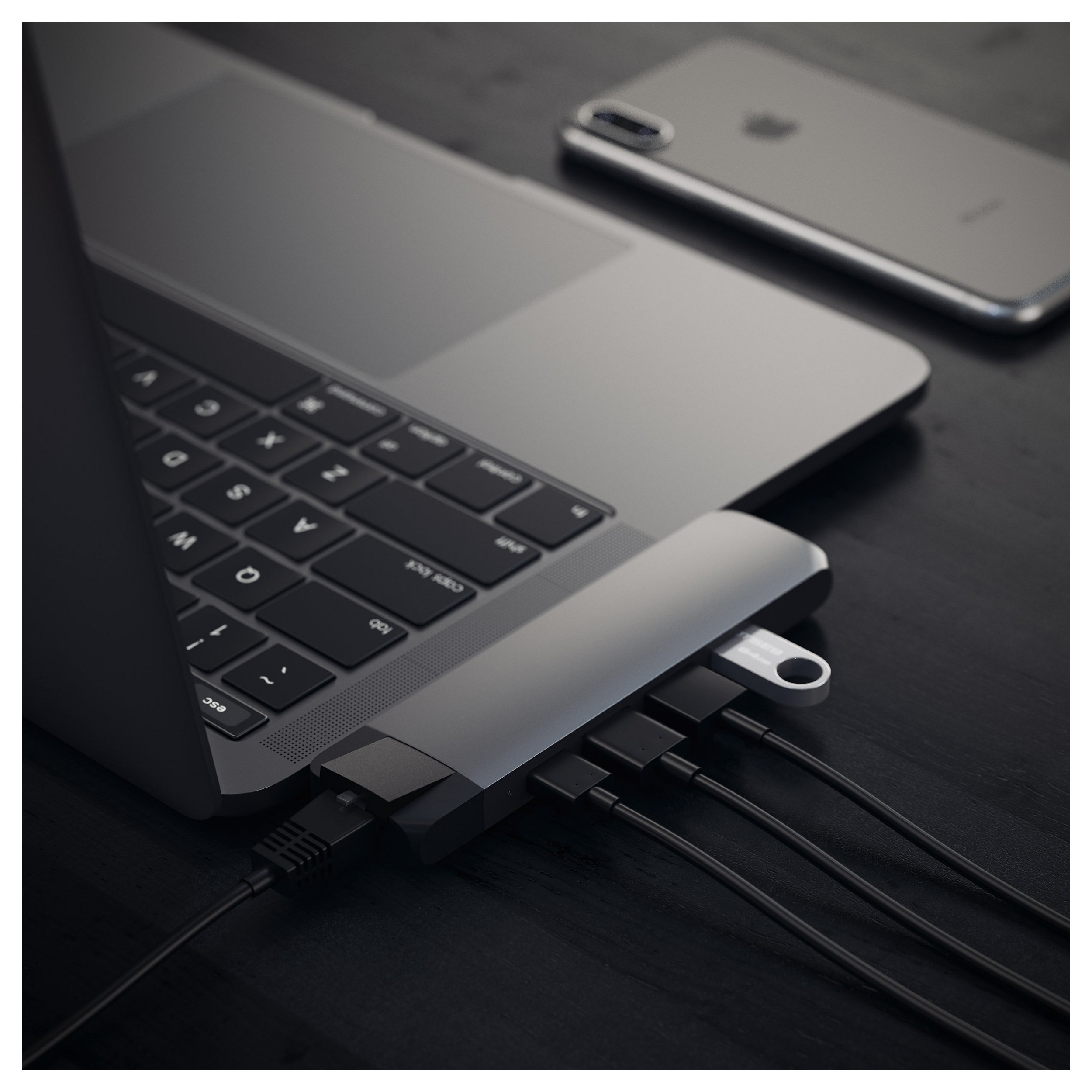 Hub USB-C Satechi ST-TCPHEM, 2x USB-A, USB-C, HDMI 4K, Ethernet Gigabit, microSD, PD 87W - Hiri 6