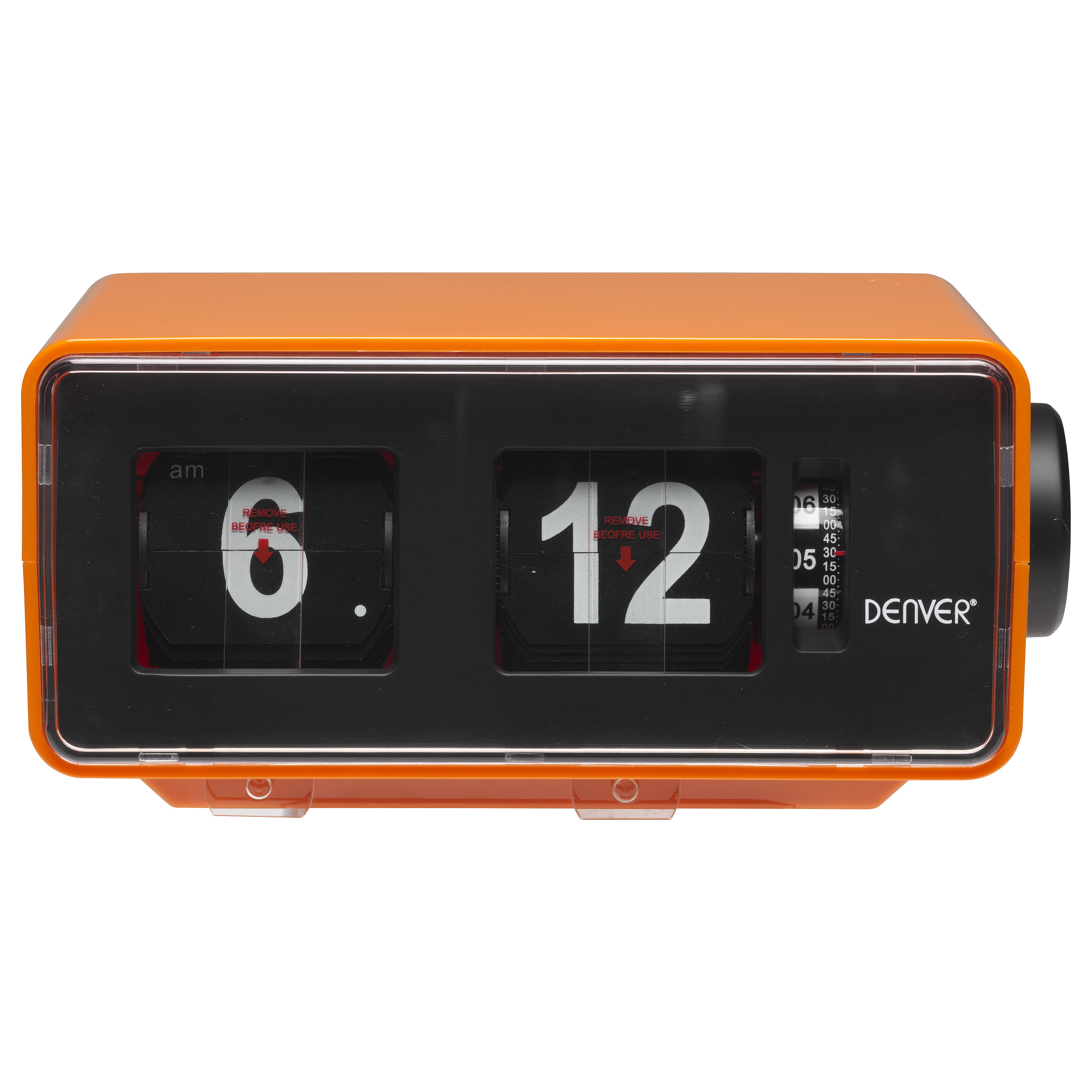 Radio me orë dhe alarm Denver CR-425, FM PLL, ekran me shifra retro, zgjim me radio ose sinjal zanor, bateri rezervë AA - Portokalli 3
