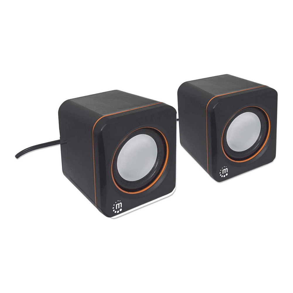 Altoparlantë Manhattan 2600 Series, 2.0, 6W RMS, USB, 3.5mm - Zezë/Portokalli 2