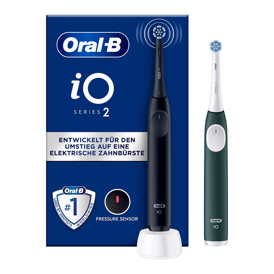 Furçë dhëmbësh elektrike Oral-B iO Series 2 Duo / 2 Copë / 3 Modalitete / Sensor Presioni / Kohëmatës 2 Minuta – Zezë/Gjelbër