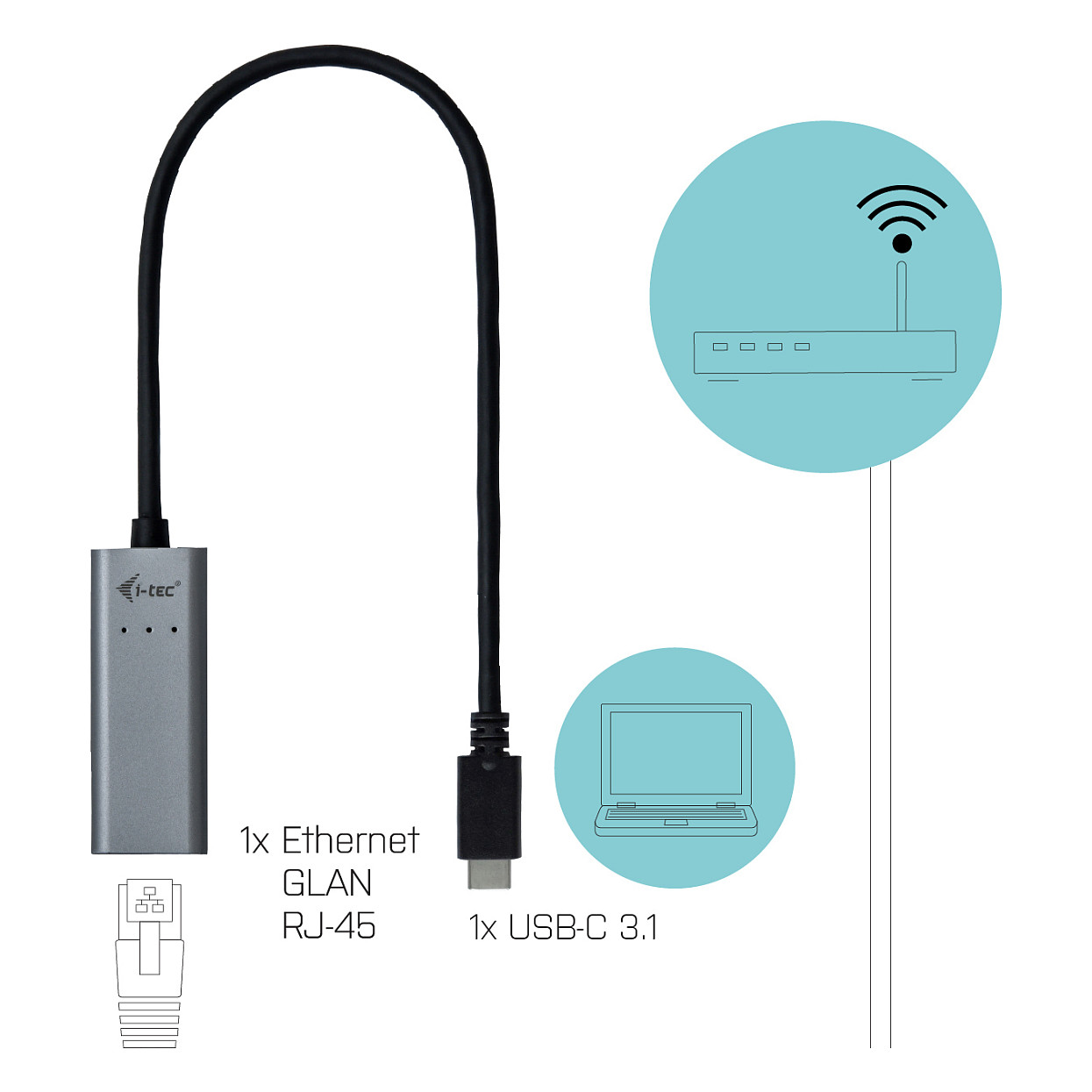 Adapter USB I-Tec / USB-C Metal Gigabit Ethernet thumbnail 6