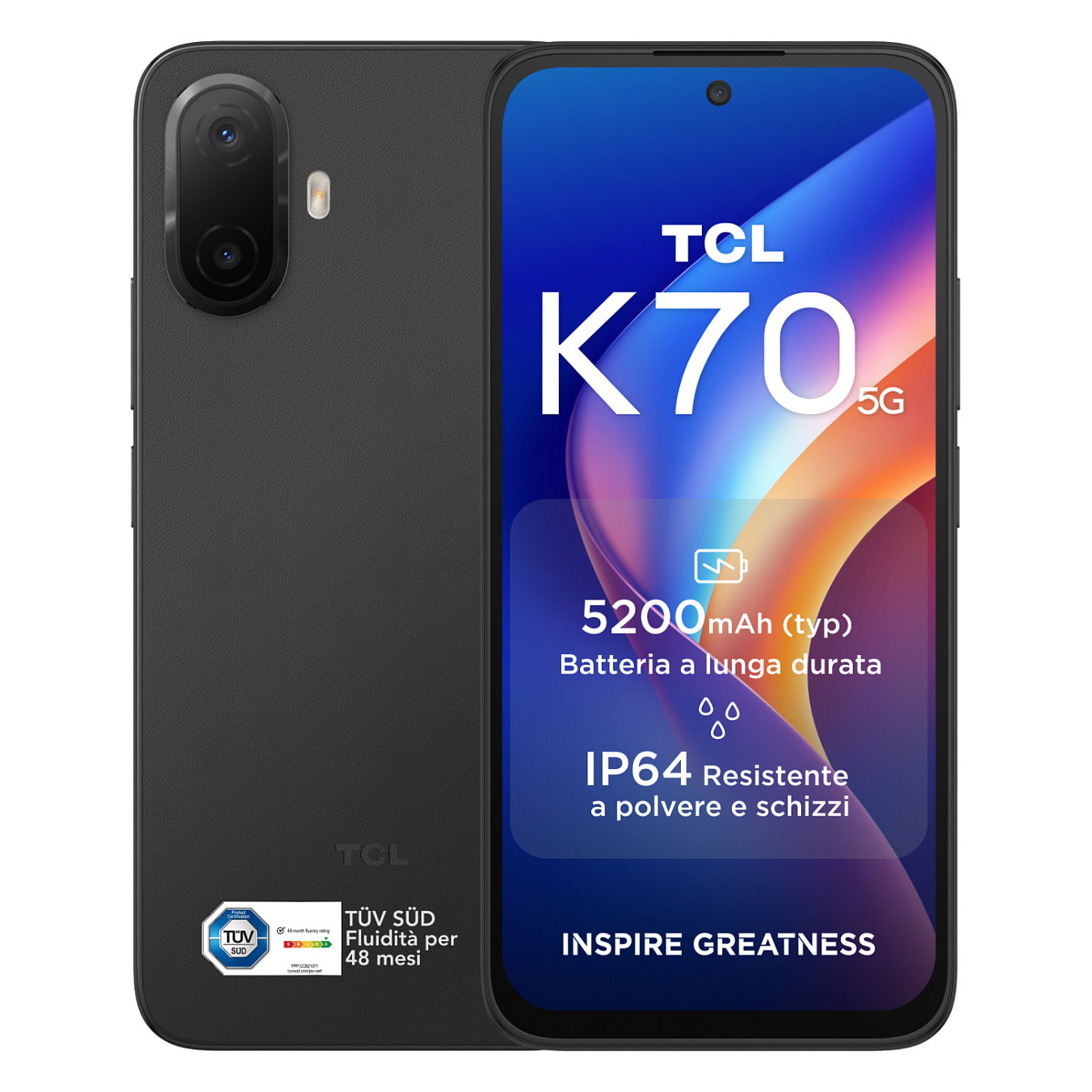 Telefon TCL K70 5G / 6.8" HD+ / 120 Hz / Snapdragon 4 Gen 2 / 4 GB RAM / 128 GB / 5G / 50 MP / Android 16 / 5200 mAh - Zezë