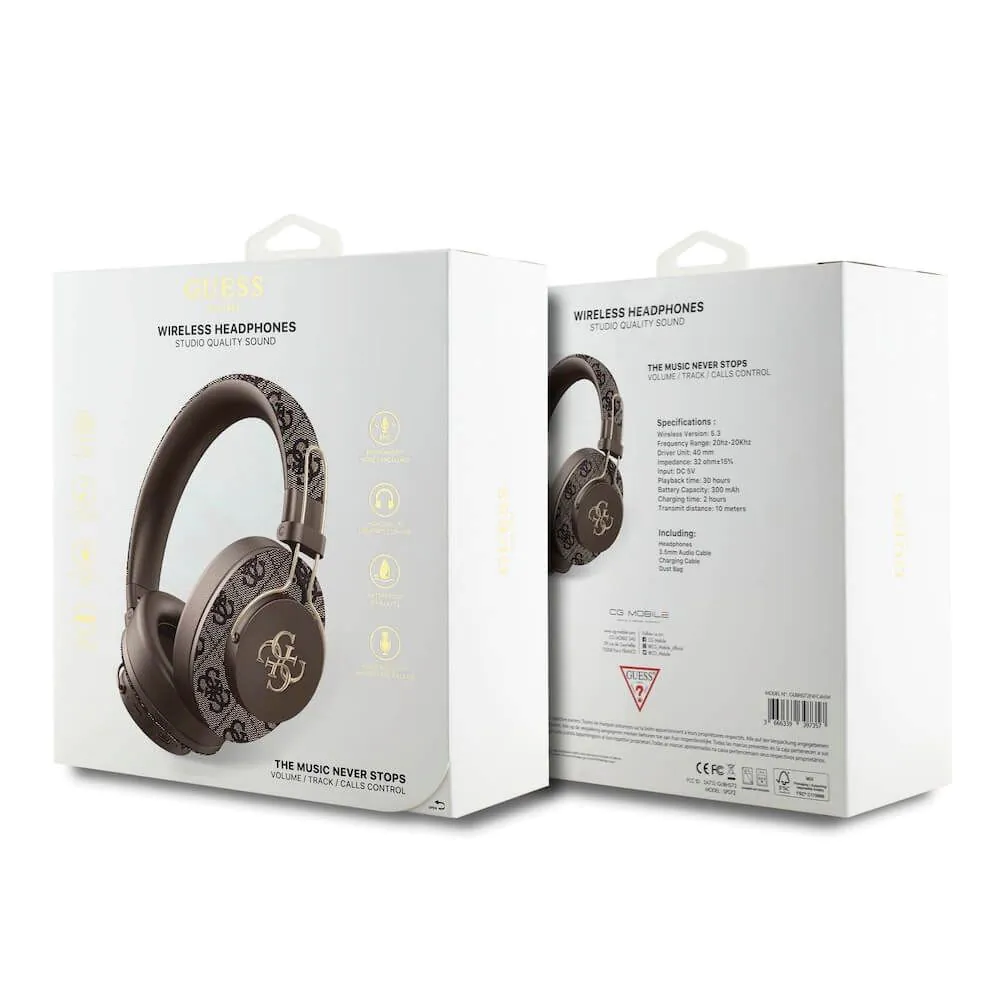 Kufje pa Kabllo GUESS PU 4G Metal Logo, Bluetooth 5.3, ENC - Kafe 4
