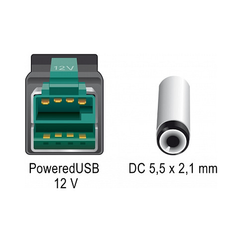 Kabllo për Furnizim me Energji DeLOCK 85498, PoweredUSB 12 V mashkull në DC 5,5 × 2,1 mm mashkull, 2 m - Zezë 4