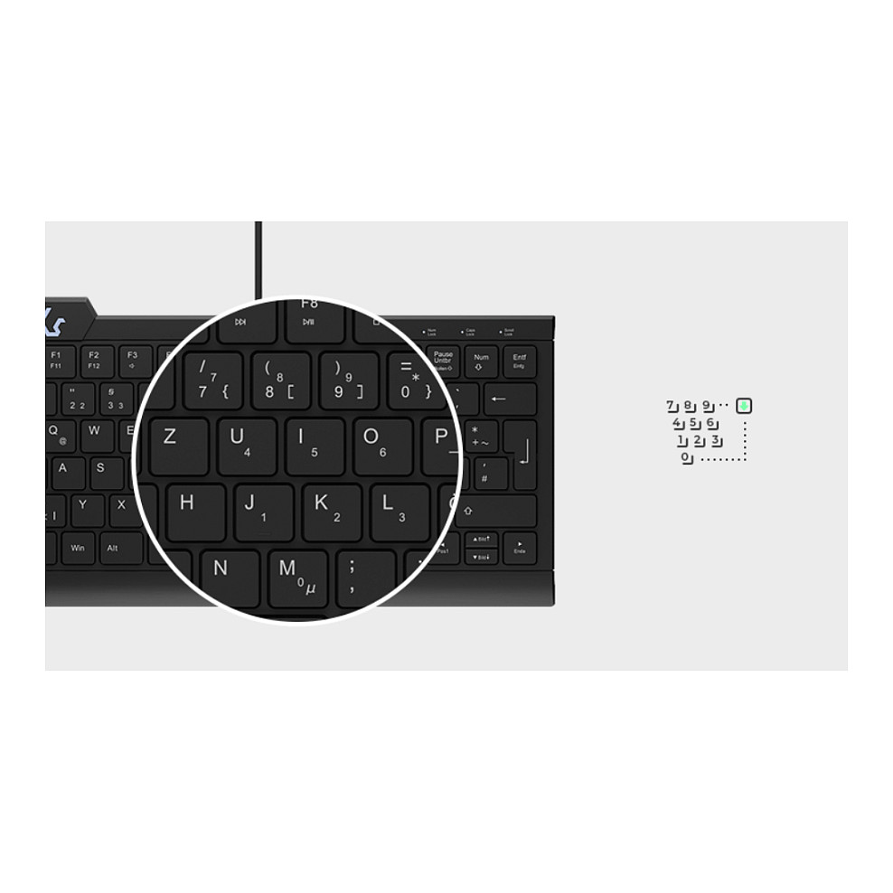 KeySonic TAS KSK-5010ELC, Mini, e zezë, DE thumbnail 4