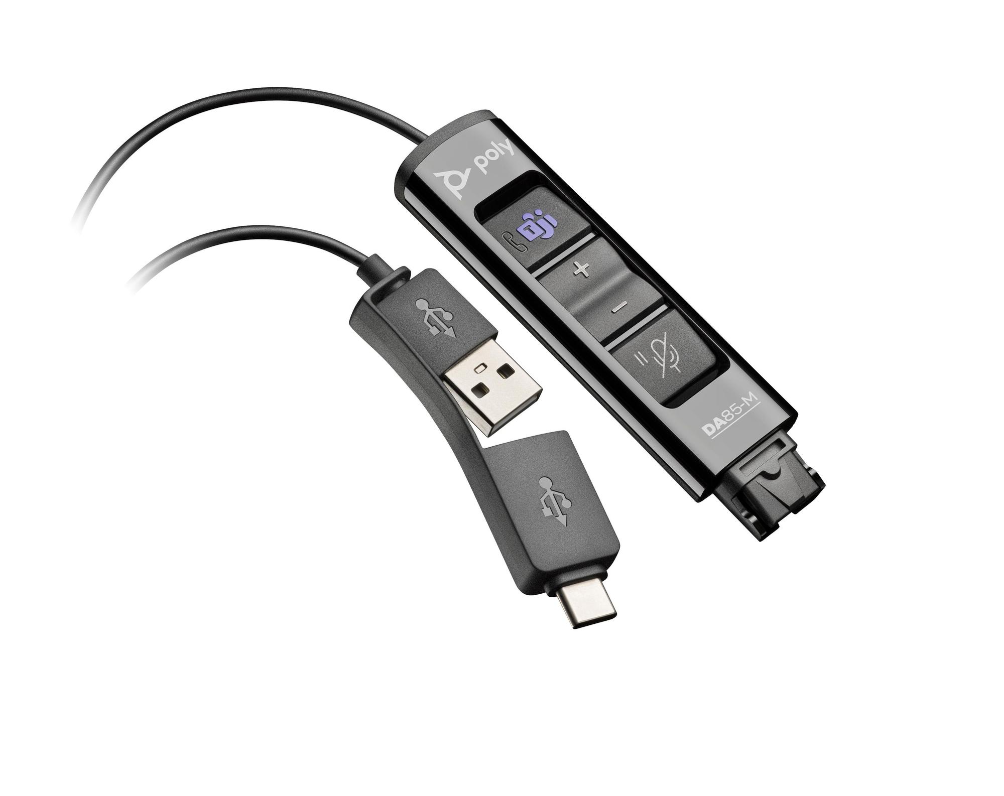 Adapter Poly DA85-M USB to Quick Disconnect / 786C8AA / USB-A + USB-C / Microsoft Teams Certified / SoundGuard Digital - Zezë