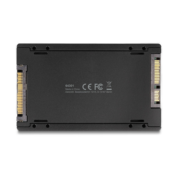 Adapter DeLOCK 64301, M.2 Key M NVMe në U.2, M.2 Key B SATA në SATA, për 2.5" - Zezë 4