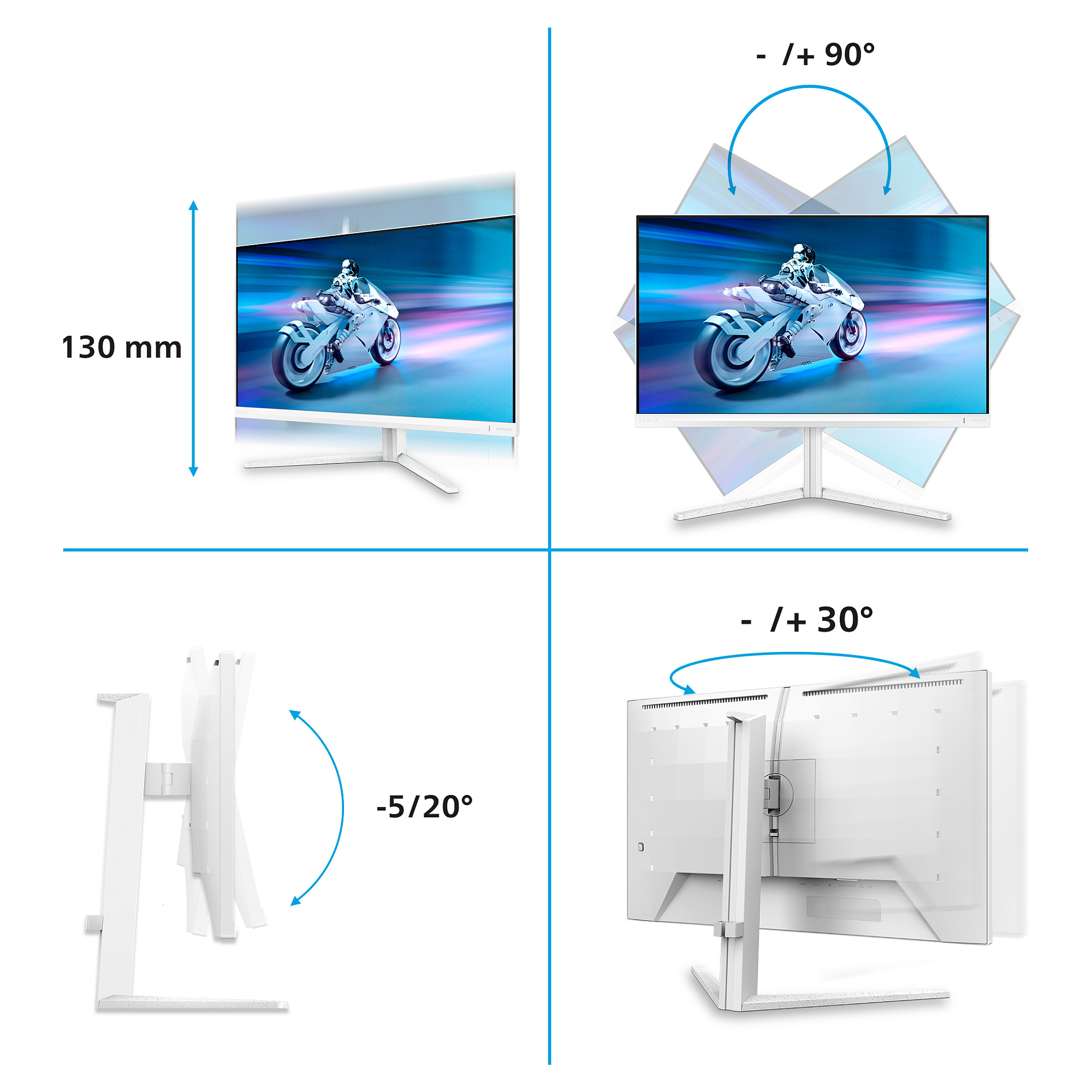 Monitor Gaming Philips Evnia 27M2N6501L / 26.5"/ Quad HD OLED / 240Hz / 0.03ms / USB+HDMI+DP - Bardhë thumbnail 2