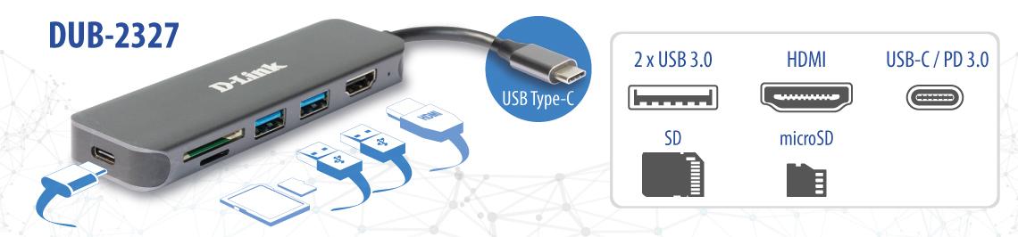 Docking Station D-Link DUB-2327 / USB-C / HDMI / SD/microSD / 60W - Hiri thumbnail 2