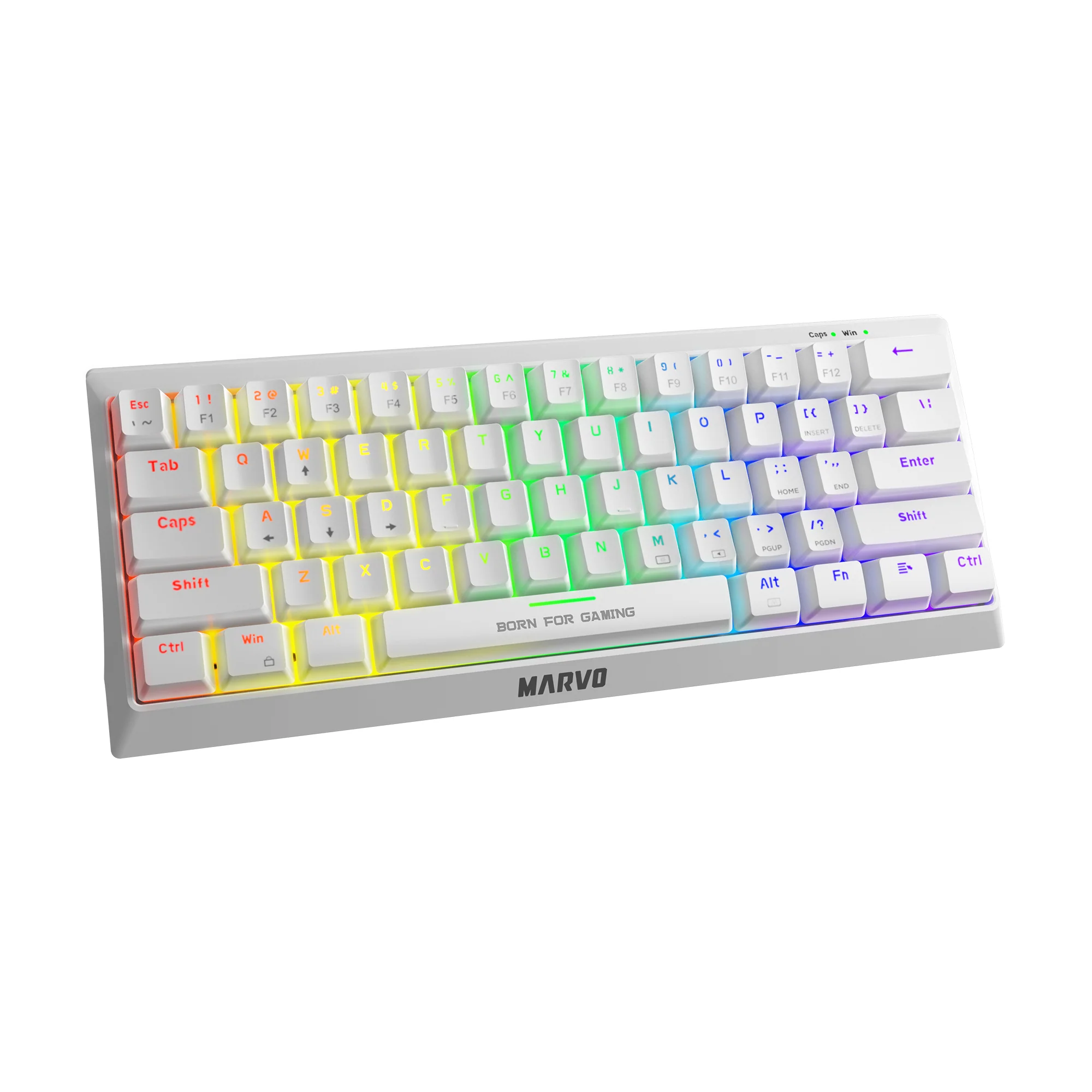 Tastierë Gaming MARVO KG962G WH / Mechanical / 61 Keys / USB-C - Bardhë 4