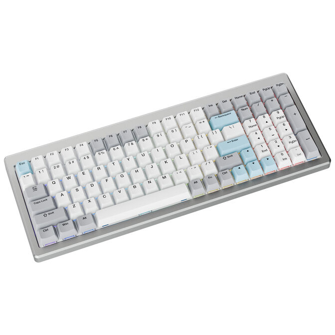 Tastierë Gaming Ducky Cushion 98, 96%, Mekanike, Wireless & Wired, Shush Green, RGB, Hot-Swap, US-Layout - Argjend 2