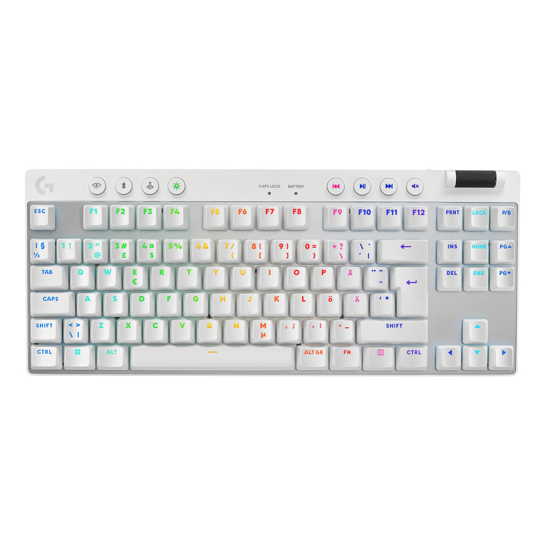 Tastierë Gaming Logitech G PRO X TKL LIGHTSPEED, Mekanike, GX Brown Tactile, Wireless 2.4 GHz, Bluetooth, RGB LIGHTSYNC, Nordic QWERTY – Bardhë 3
