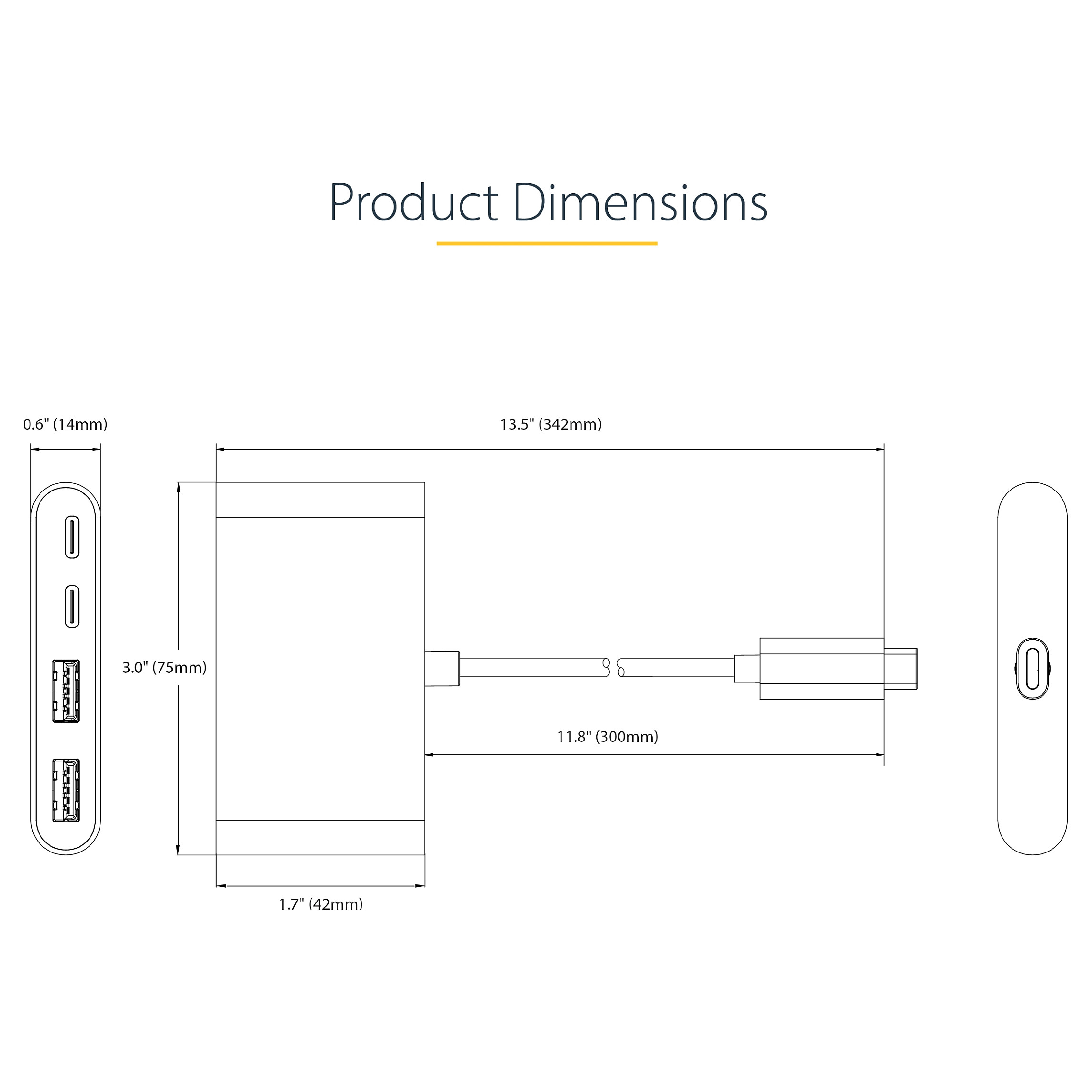 Hub StarTech 5G2A2CPDB / 2x USB-A + 2x USB-C / 5Gbps / 100W PD – Hiri 6