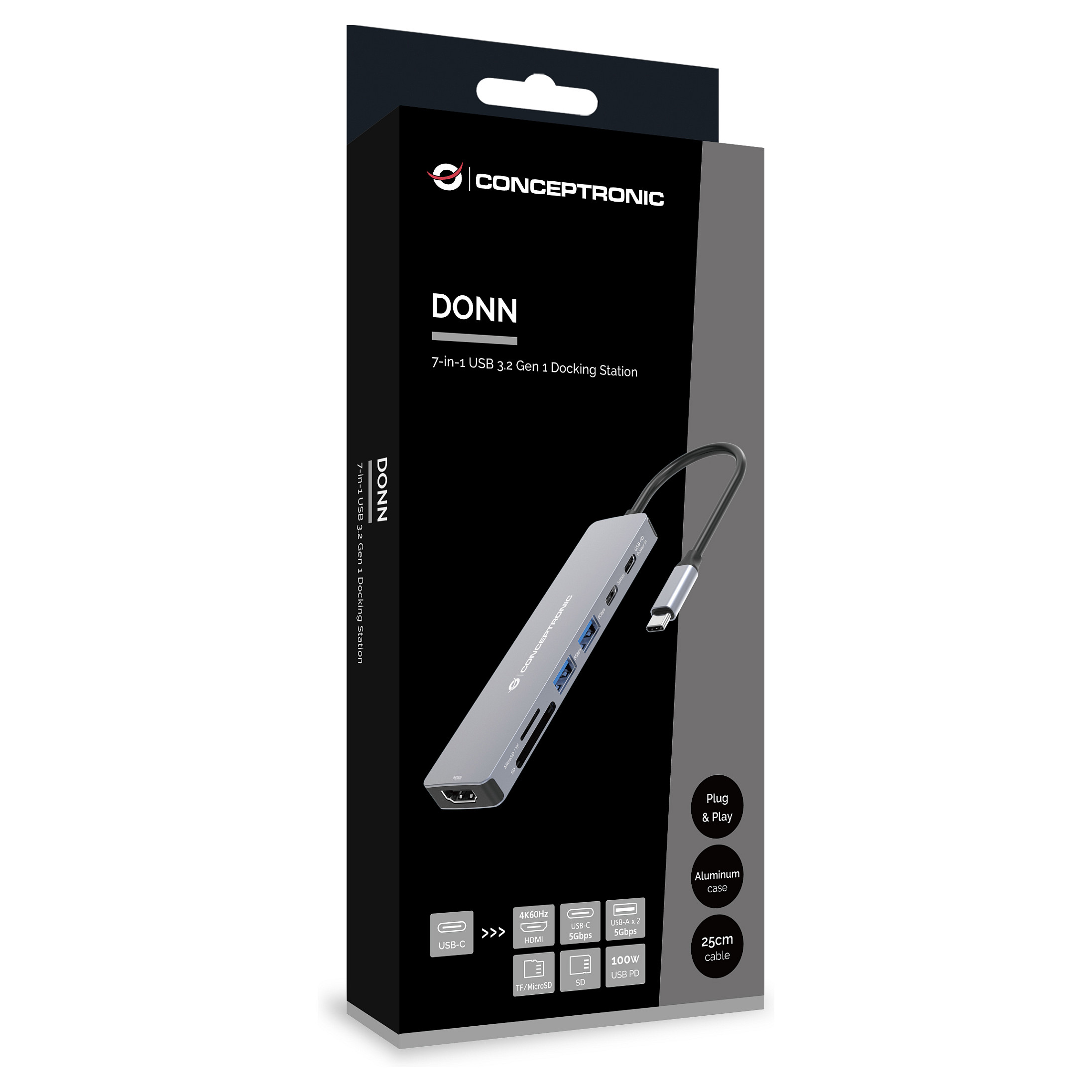 Docking Station Conceptronic 7-in-1 / USB-C + HDMI + USB-A thumbnail 4