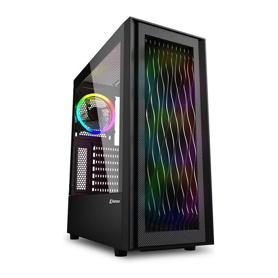 Kasë Sharkoon WAVE RGB Midi Tower - Zezë