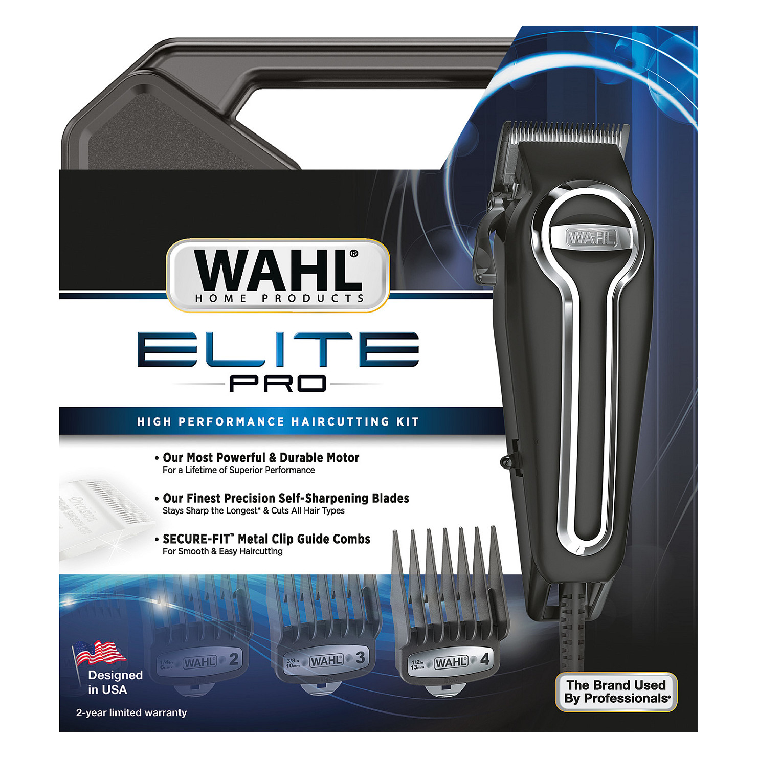 Makinë e Rrojës Wahl Elite Pro 20106-0460, Me Kabllo, 10 Krehra Udhëzues, Gjatësi Prerjeje 1.5–25 mm – Zezë 2